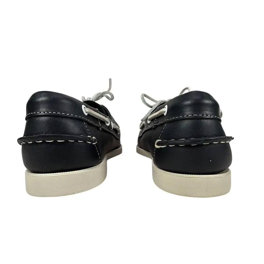 Sebago‎ Classic Portland Boat Shoe Mens 7 R EU 40 Navy Leather Moc Toe Slip On